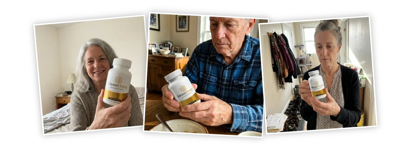 Collage of MemoHoney customer testimonials as published by the manufacturer