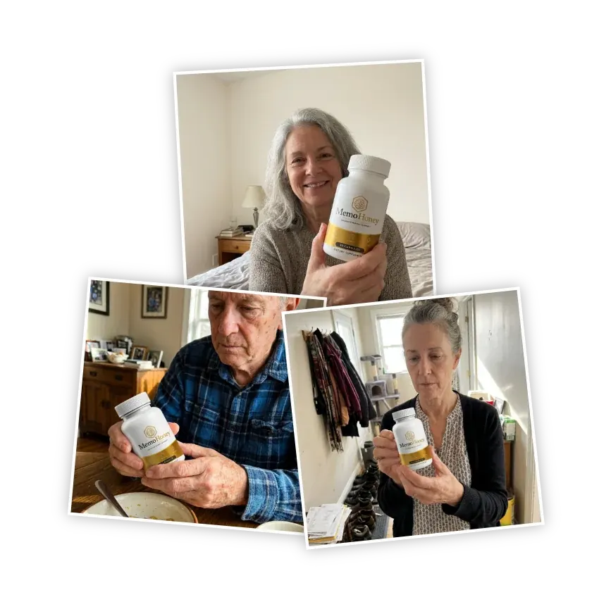Collage of MemoHoney customer testimonials as published by the manufacturer